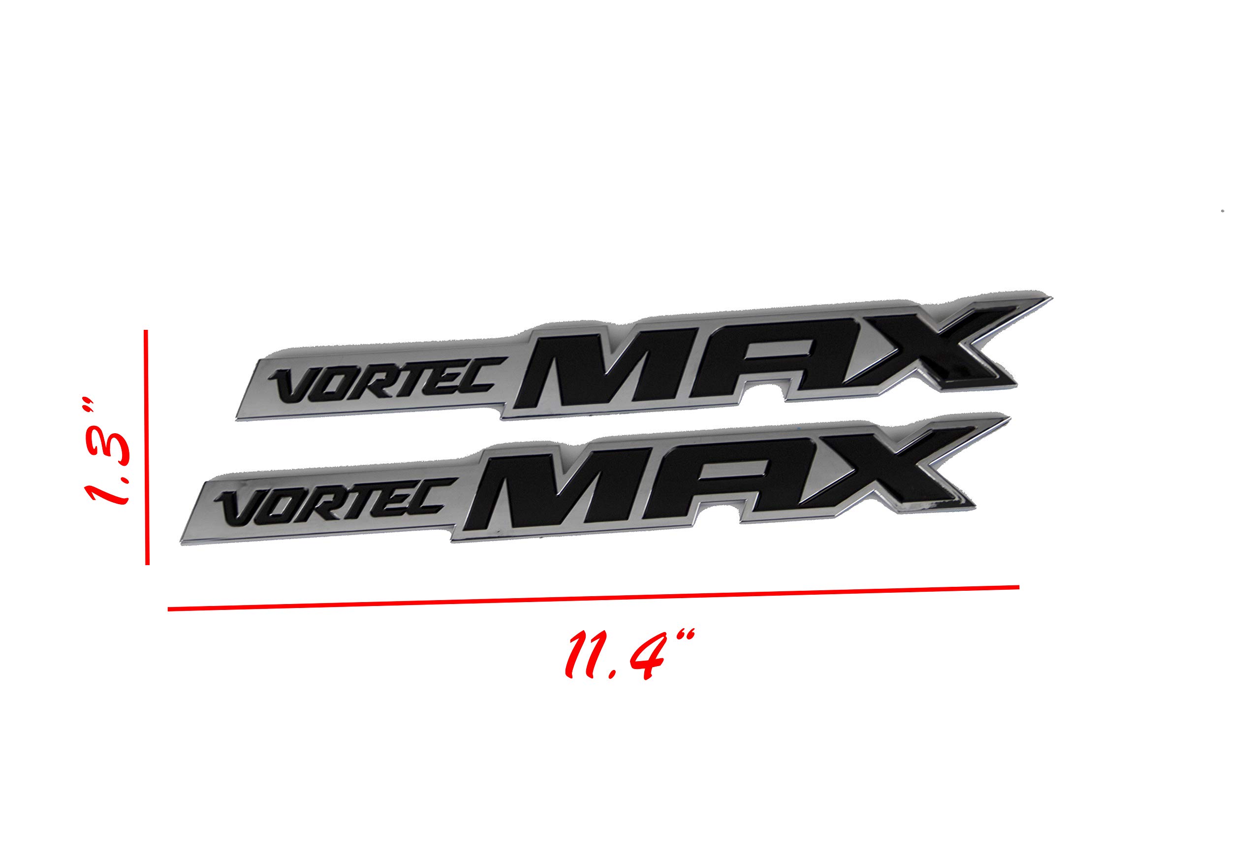 2 szt. emblemat do drzwi Vortec Max 3D logo do Chevrolet 06-09 Silverado Sierra SS 6,0 g ciężarówka 6,0 litra (srebrno-czarna)