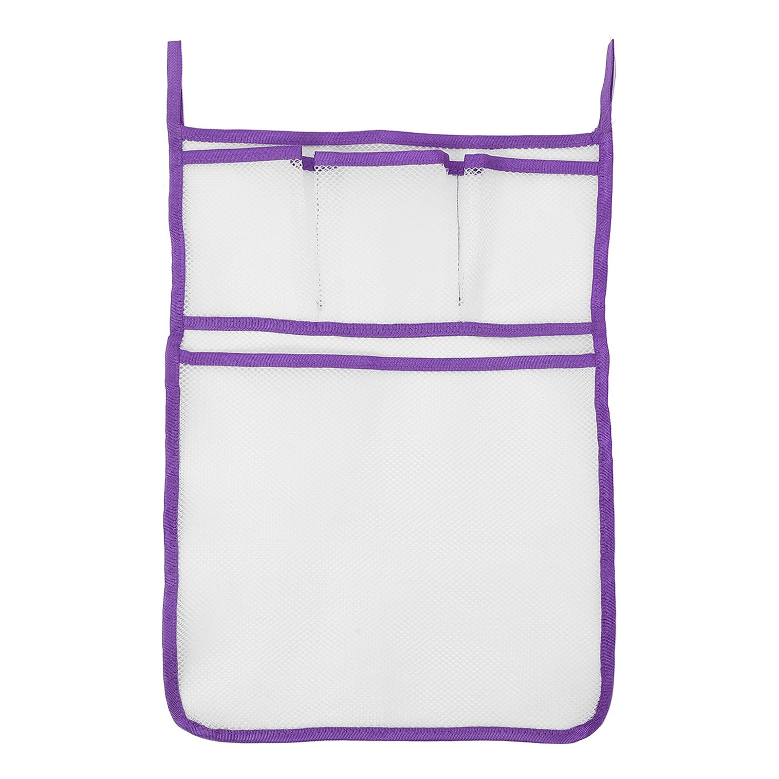 PERSELOSO Hanging Mesh Shower Organizer Bag Quick-Dry Multi-Function Mesh Storage with Hook Purple Bathroom Hanging Caddy for Toiletries