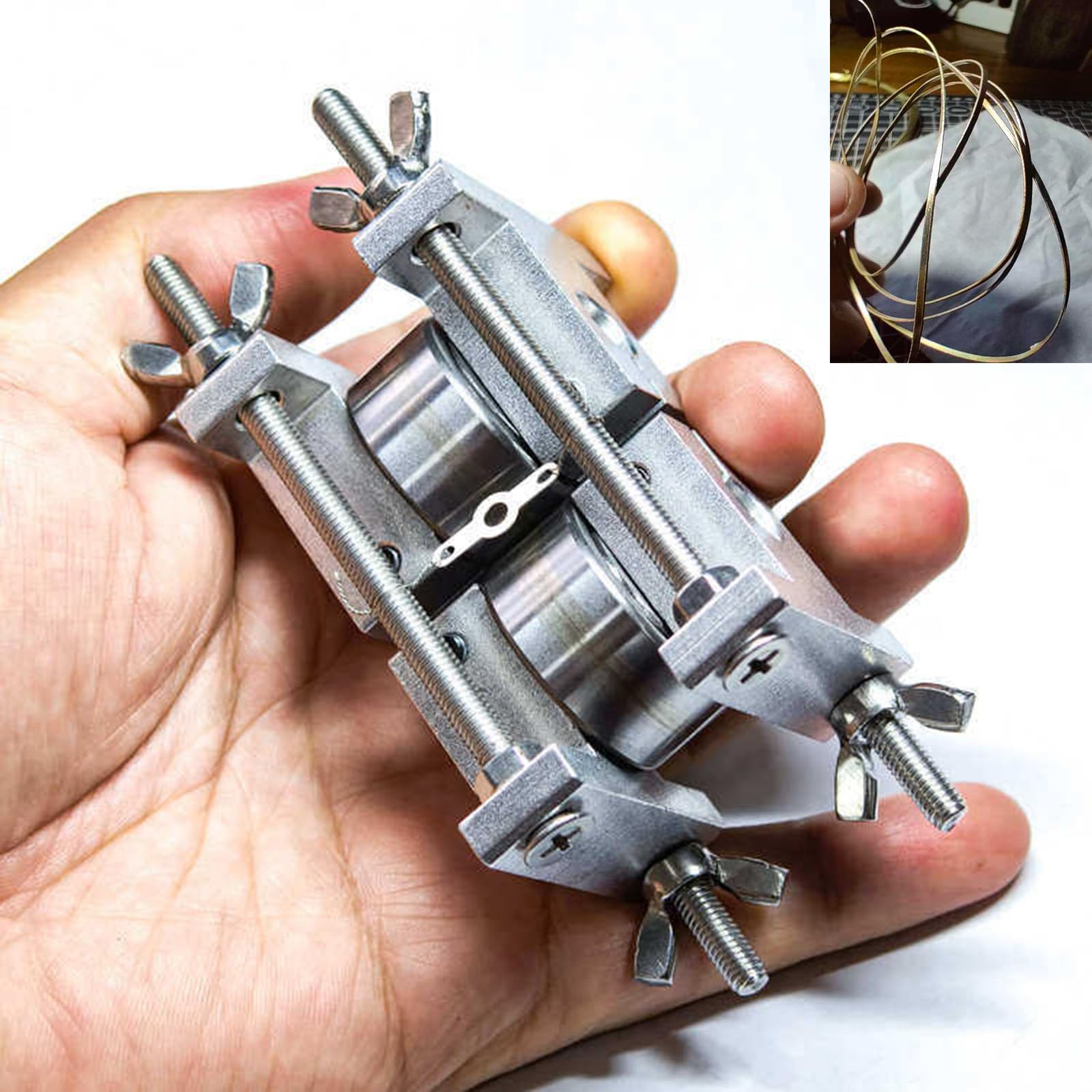 Máquina De Prensado De Alambre De Cobre Y Plata Hecha A Mano para Incrustaciones, Prensa Manual para Joyería, Grosor Ajustable, Herramienta De Bricolaje para Prensar Oro, Plata, Latón Y Cobre.