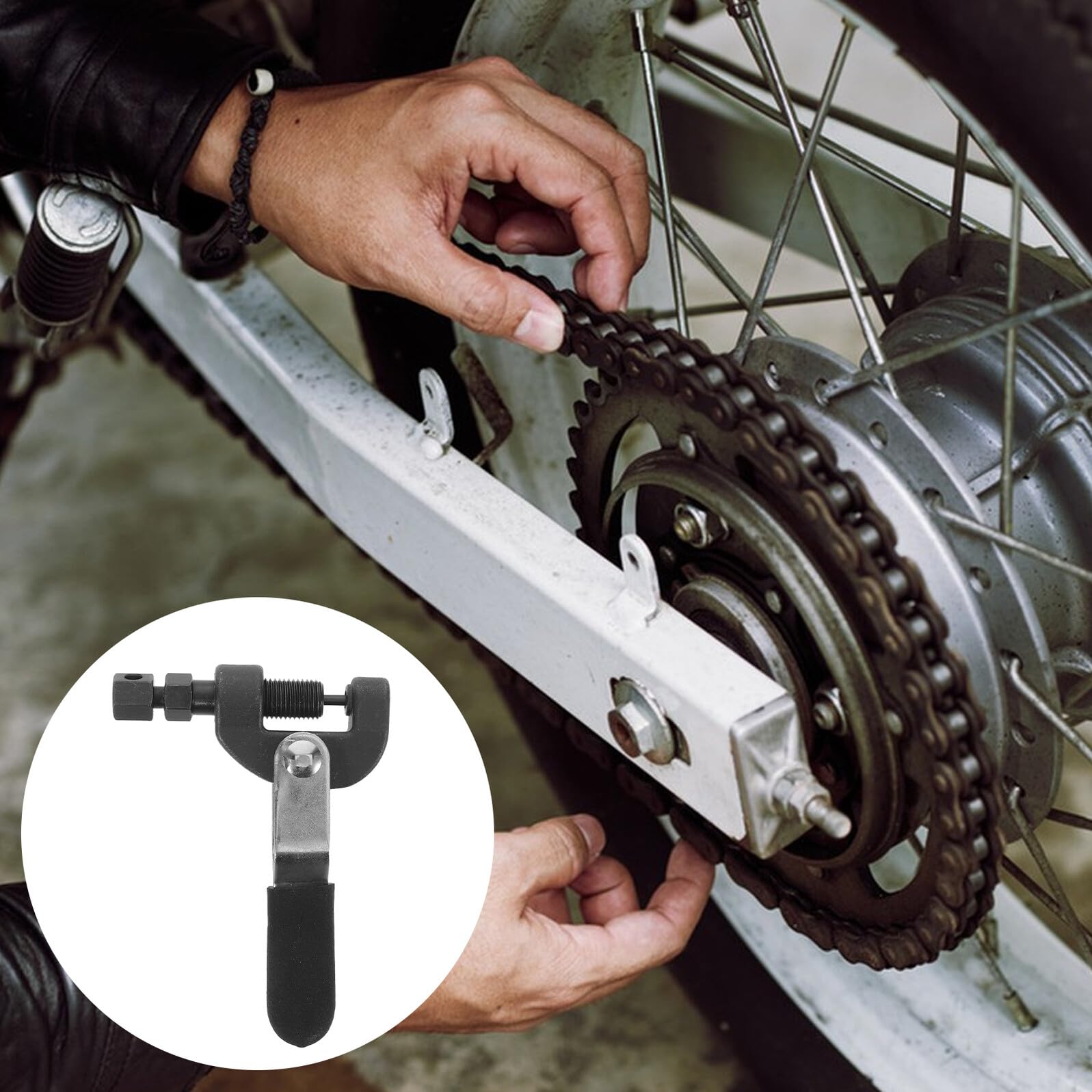 Cabilock Dérive-chaîne Moto Outil Démontage Maillons Compatible Route Tout Usage Vélo Déplacement