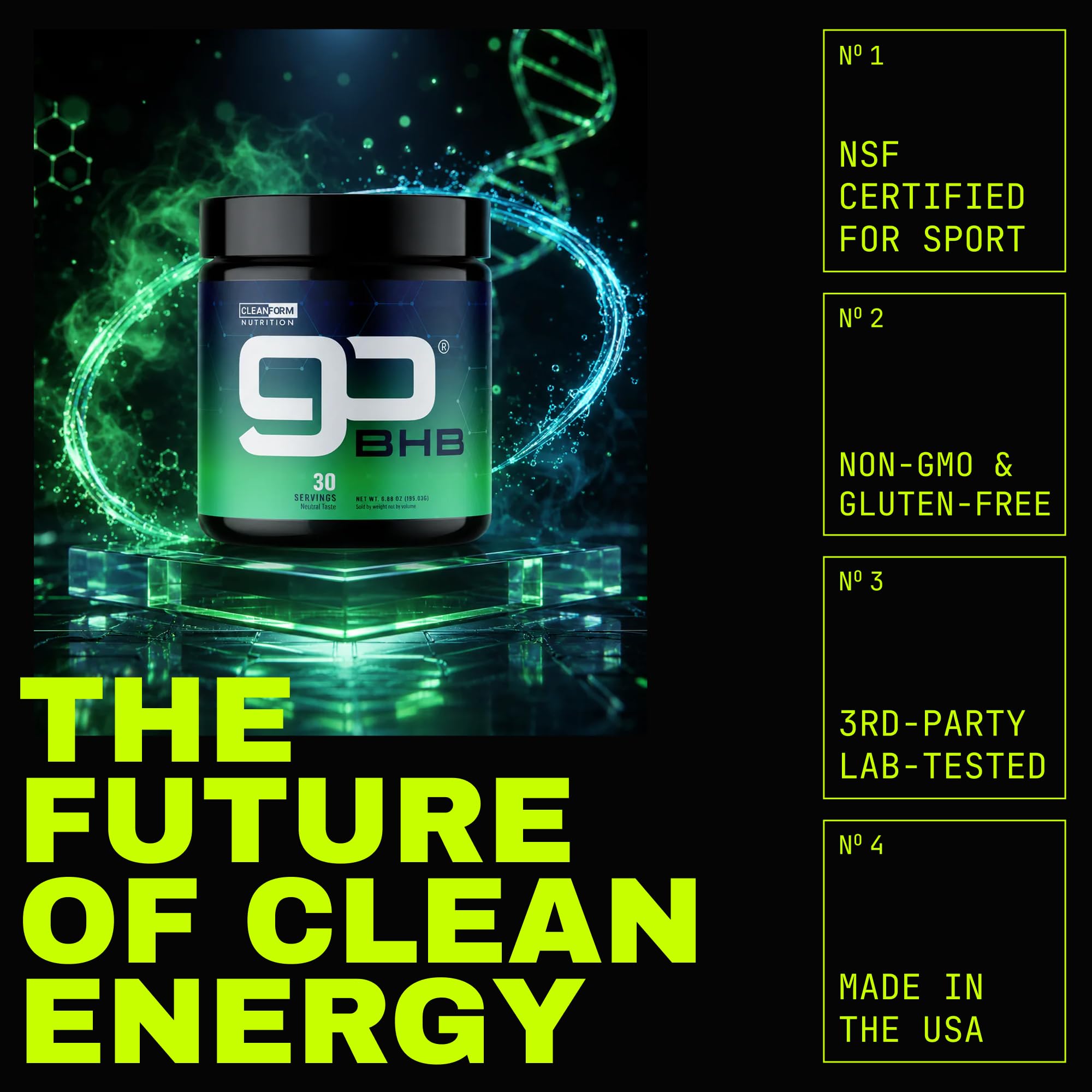 CleanForm goBHB Clean Energy Powder, Neutral, NSF Sport Certified, 6.88 oz — Amazon image 5