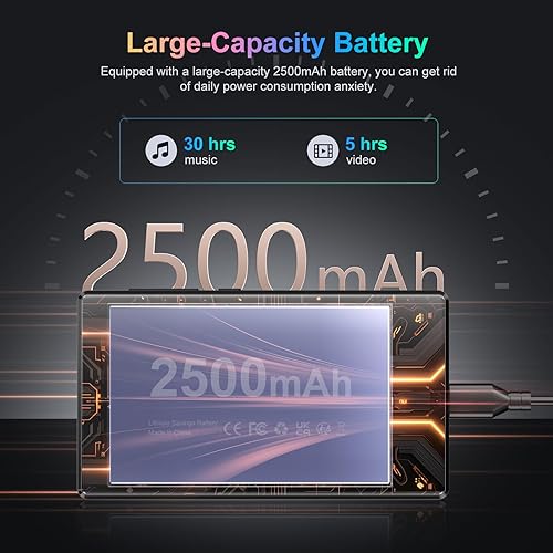 Miniatura 8 de Reproductor de MP3 con Bluetooth y WiFi, reproductor de música de 96 GB de 4.7 pulgadas con Spotify Kids, Tienda Music, sistema Android 13.0 1080P