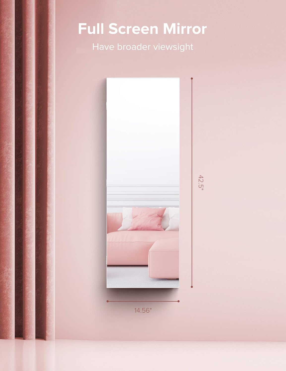 Nicetree 8 LED Mirror Jewelry Cabinet, Jewelry Armoire Organizer with Full Length Mirror, Wall/Door Mounted, Full Length Mirror, White : Clothing, Shoes & Jewelry