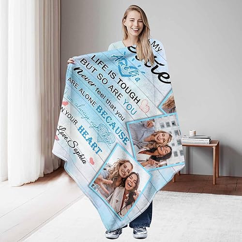 Miniatura 5 de Artsadd Manta personalizada para mejor amiga con foto y imagen, manta personalizada de amistad para mejores amigos, mejores amigos, hermana del