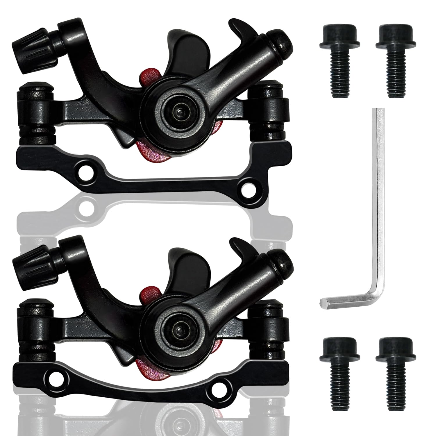 1 Pairs Bike Brakes, Aluminum Alloy Bicycle Disc Brake, Universal Front and Rear Mechanical Disc Brake Calipers Clamp for Folding Bikes, Road Bikes Mountain Bike BMX