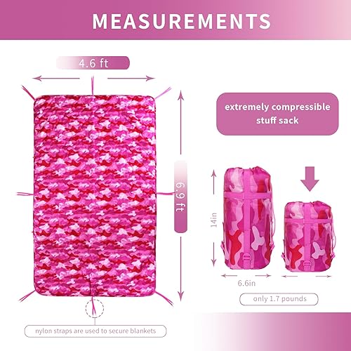 Vista 33 de GRVCN Woobie Blanket Military - Saco de dormir para acampar con cremallera, forro de poncho, manta aislante térmica, ligera, portátil