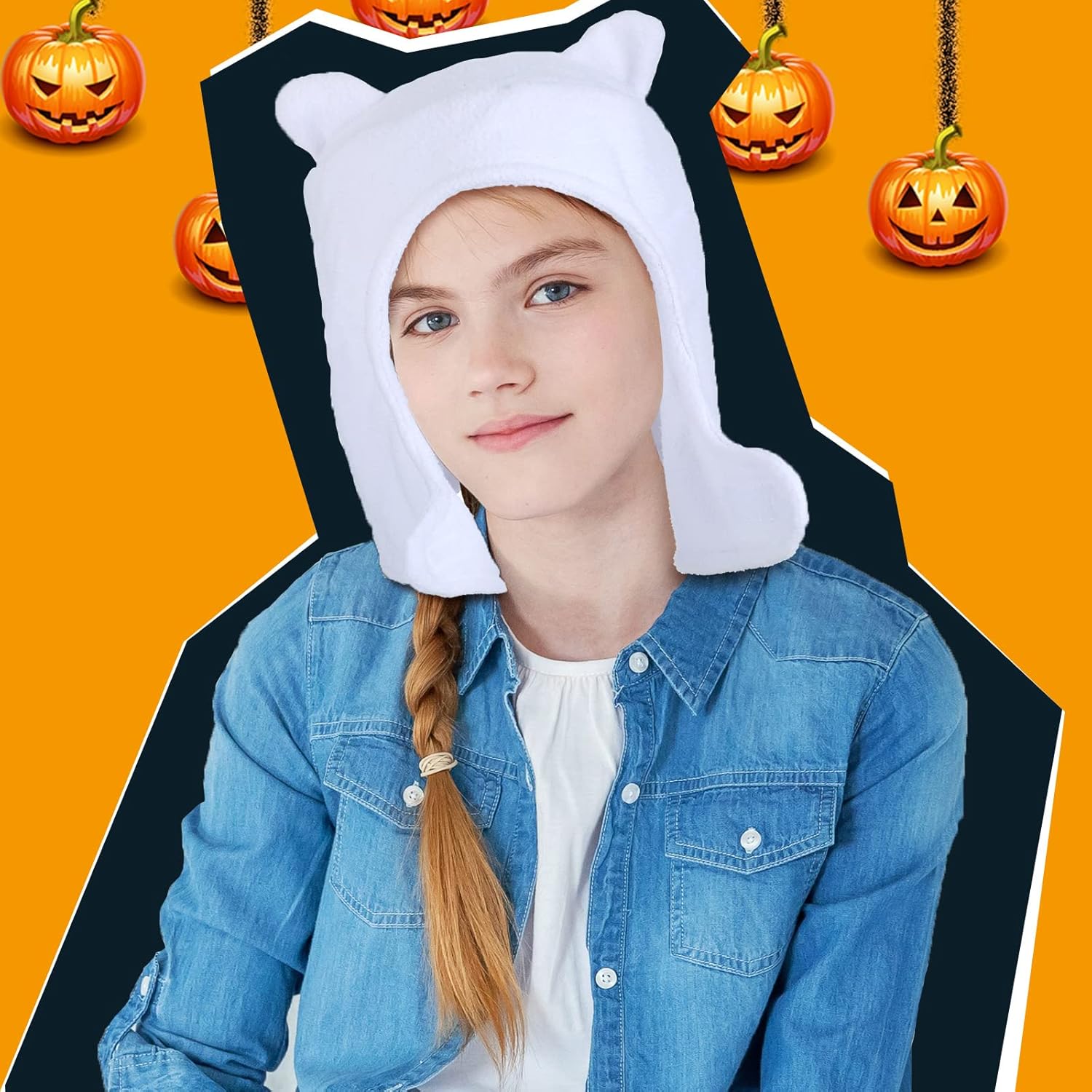 Miniatura 5 de Jiuguva 2 sombreros de Halloween para adultos, sombreros de animales acogedores, accesorios de disfraz de fiesta de cosplay, sombreros de animales