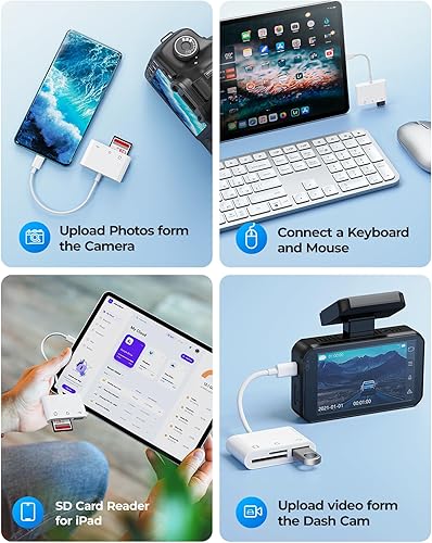 Miniatura 7 de Lector de tarjetas USB C 3 en 1, compatible con iPad Pro, MacBook ProAir, Chromebook, adaptador de lector de tarjetas de cámara USB para XPS, Galaxy