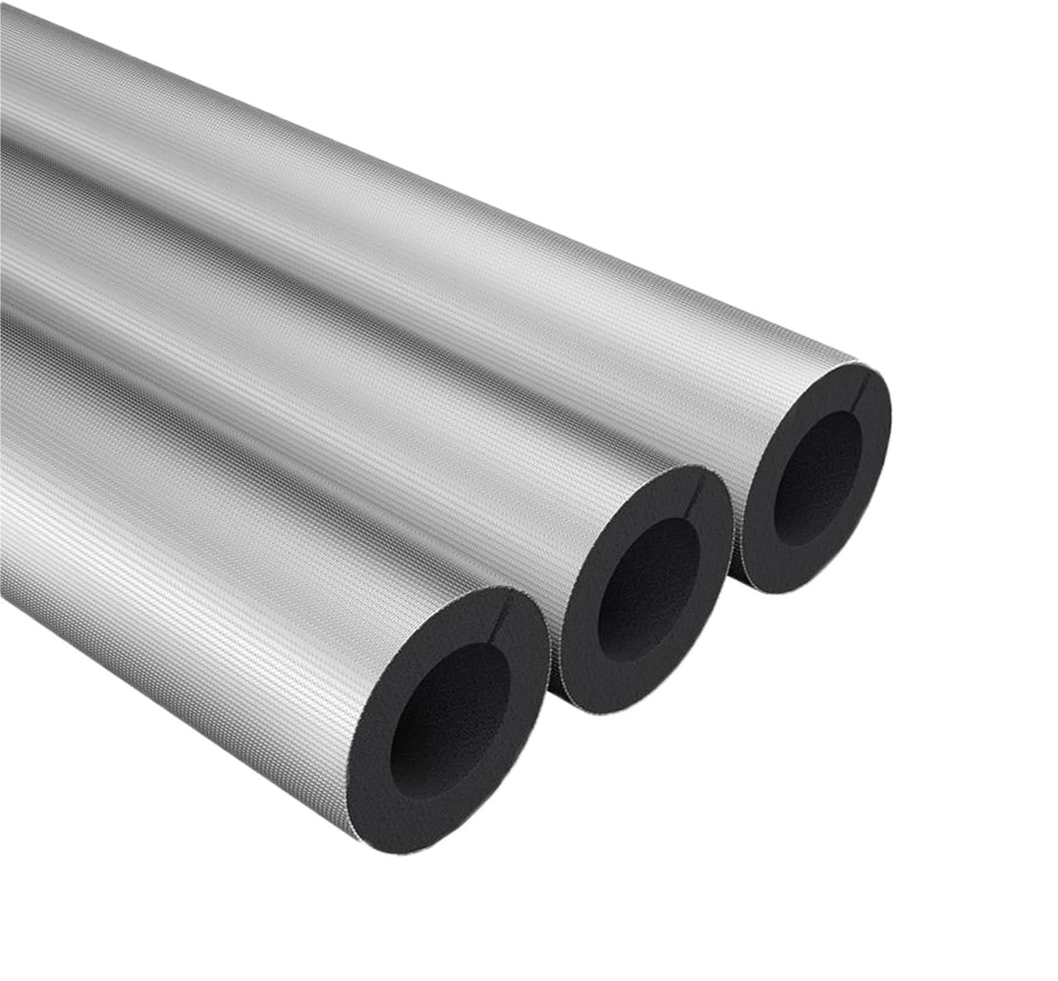 Tubo de espuma de aislamiento de tubería de lámina autoadhesiva, envoltura térmica de celda cerrada de 3 pies, 1 Uds.(ID 3-1/2"xT 1-1/5")