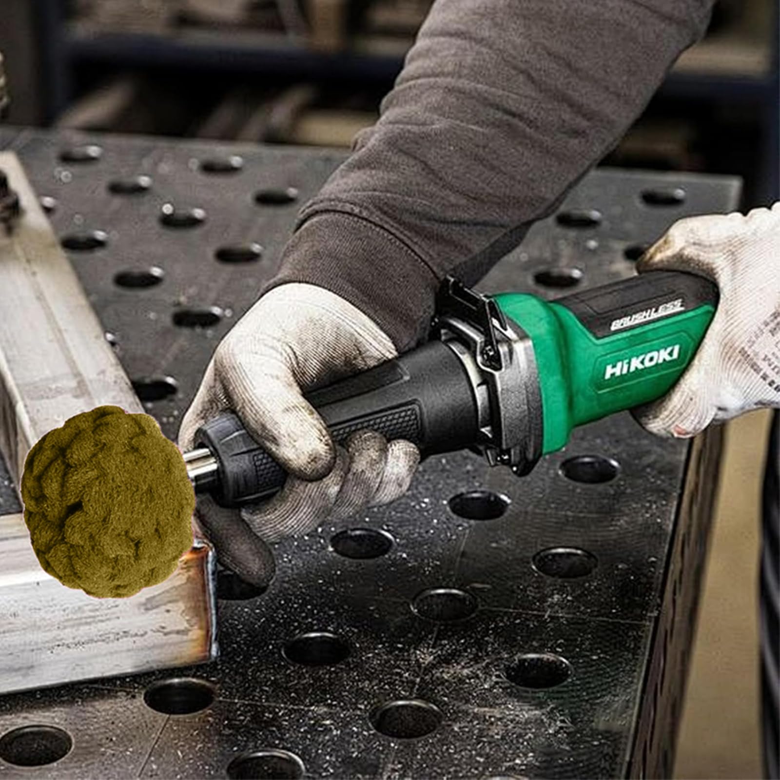 Set di 6 punte abrasive in tessuto non tessuto per lucidare spazzola spugna abrasiva sagomata 1/4 pollici per alluminio acciaio inossidabile