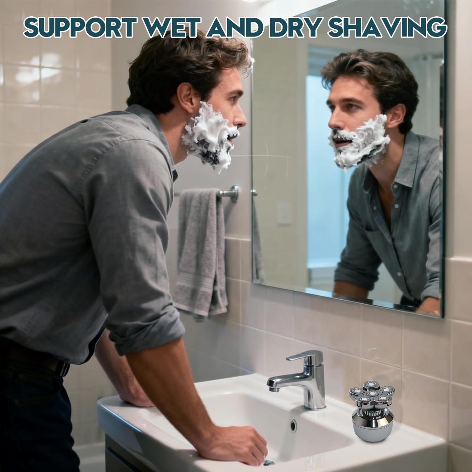 Head Shavers for Bald Men: Upgraded Detachable Head Shaver，6D Floating Heads，Dry and Wet Electric Shaver，IPX8 Waterproof ，LED Display，Grooming Kit with Type-C Fast Charging