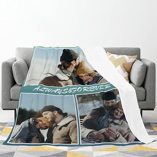 Vista 39 de Manta personalizada con texto fotográfico, manta de imagen personalizada para bebé, madre, padre, adultos, amigos, amantes, regalo personalizado