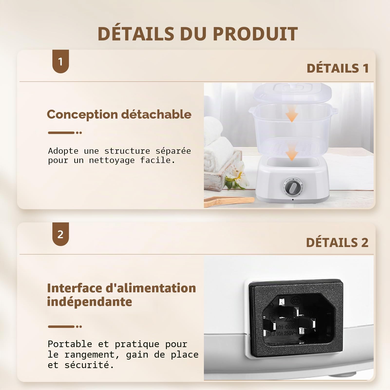 Chauffe-serviettes, défroisseur à vapeur avec clip pour serviette, grande capacité de 3 L, chauffe-serviettes de beauté, chauffe-serviettes chaudes à chauffage rapide pour le visage, barbier