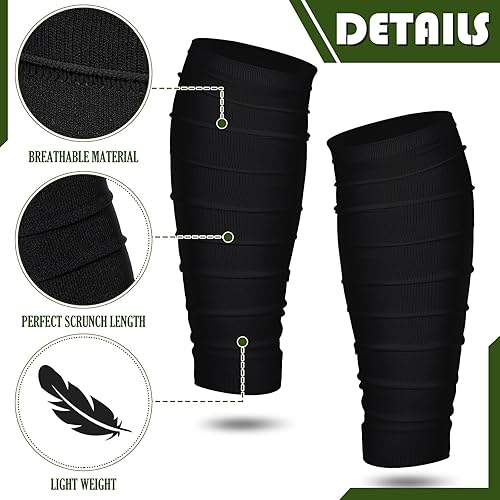Miniatura 2 de 6 Pairs Football Leg Sleeves Football Calf Compression Sleeves Pain Relief Scrunch Leg Sleeves For Adult Youth