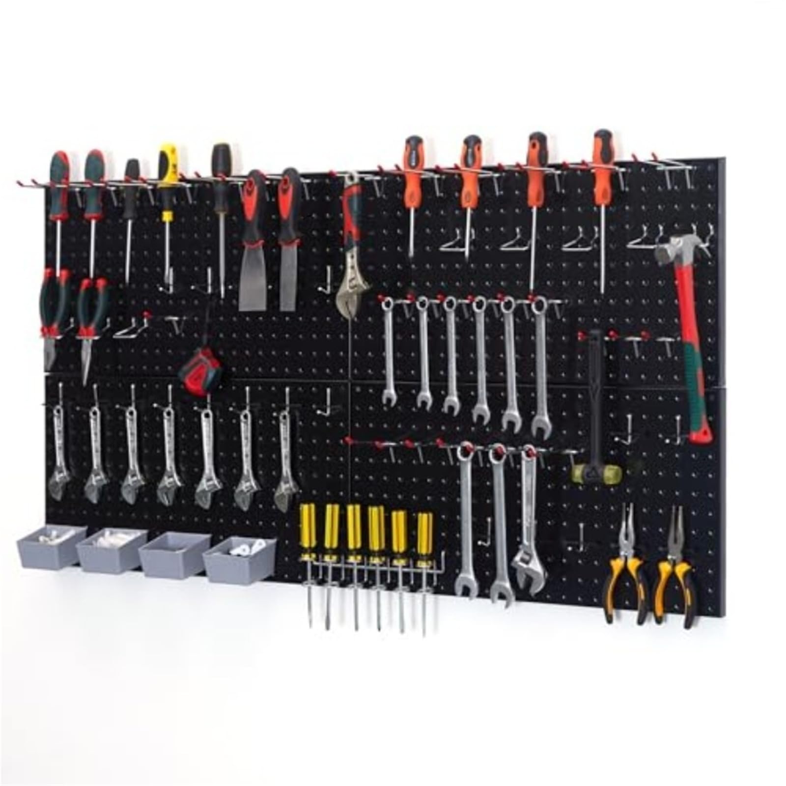 XILEUDUOD Pegboard 48x24 Inch Metal Pegboard Kit for Wall Organization with Hooks Garage Storage Bins and Utility Tool Board