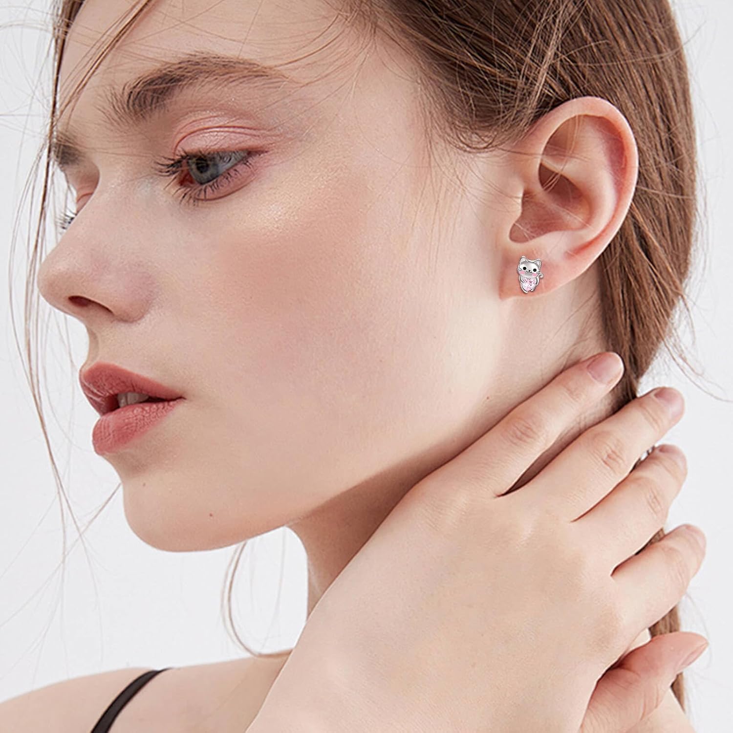 Animal Earrings Screw Back 925 Sterling Silver Cat Panda Dinosaur Hypoallergenic Jewelry Gifts for Women - Image 5