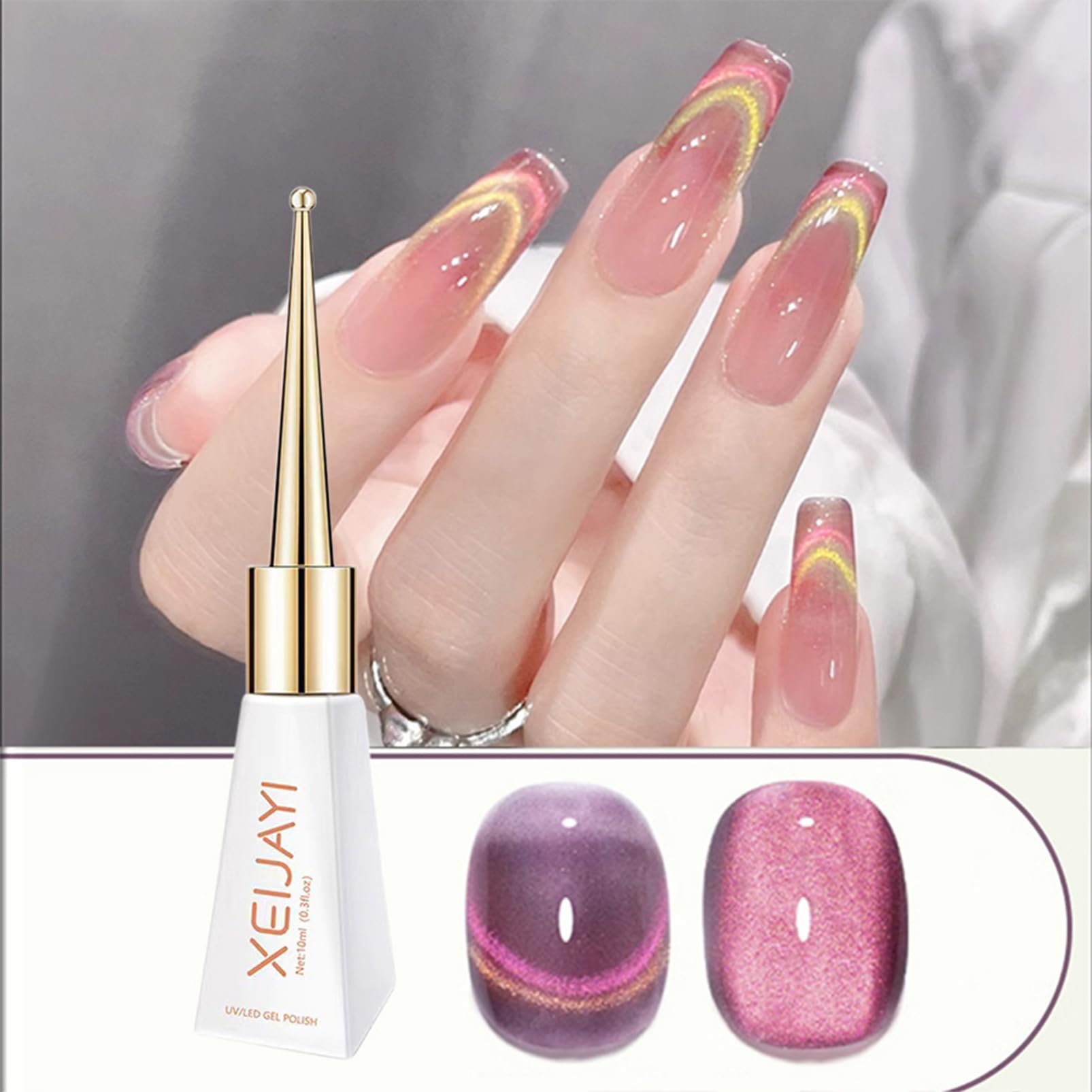 Lot De 6 Vernis Gel UV Effet œil De Chat - Magnétisme Soak Off - 1.33ml Chacun - Neuf