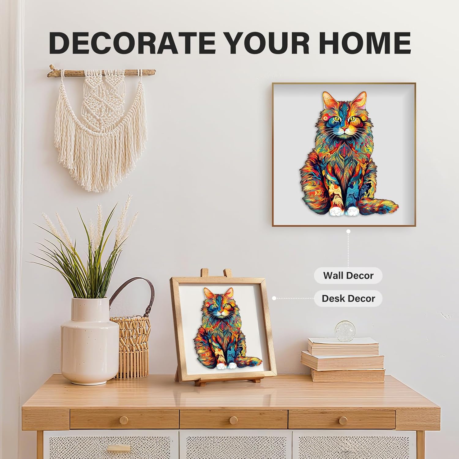 WOODBESTS Wooden Puzzles for Adults - Maine Coon, Cat Wooden Jigsaw Puzzle, Unique Animal Wood Puzzles Adult, Xmas Gifts for Puzzle Lovers(190 Pcs, M, 11.7"x9.4")