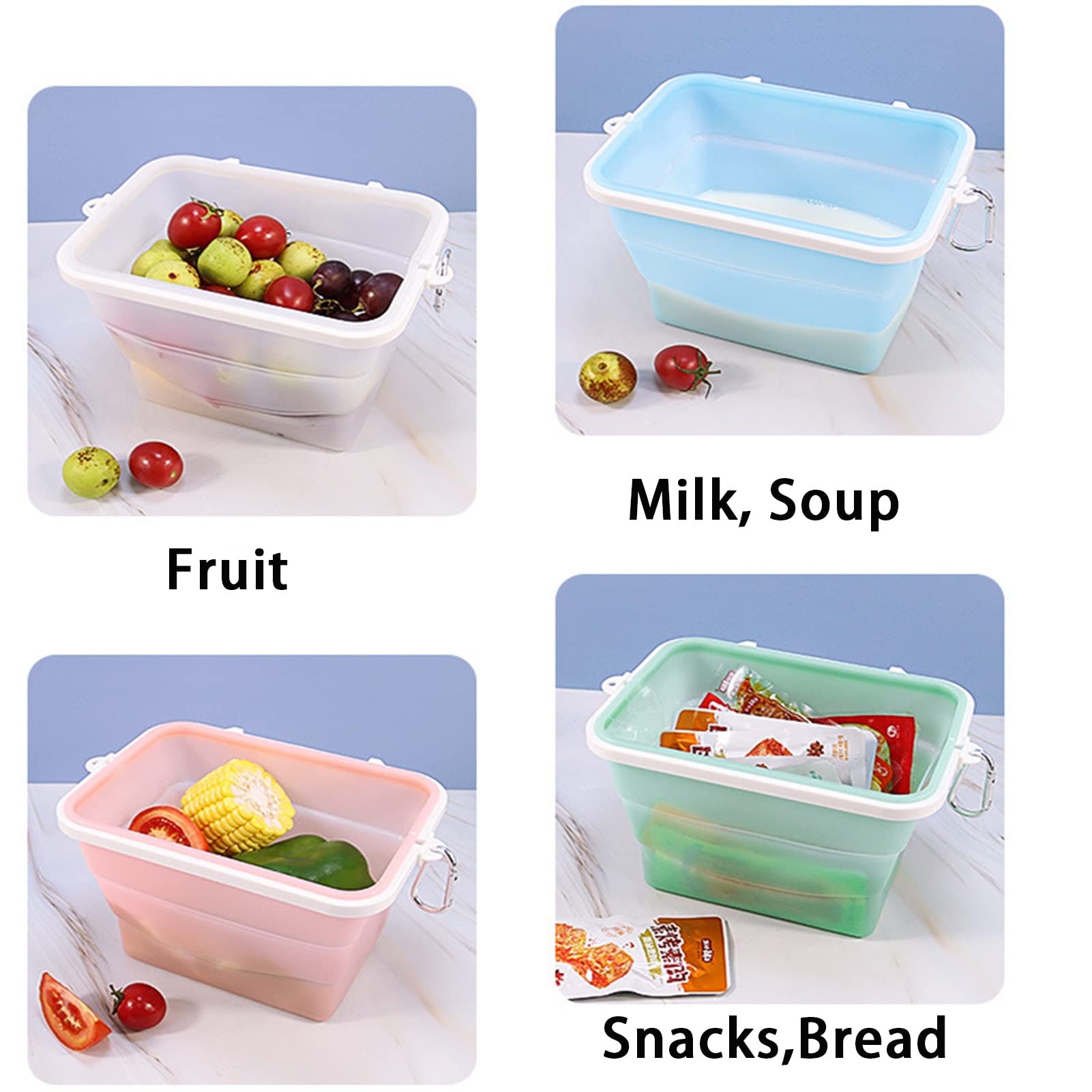 Bolsa de almacenamiento de alimentos reutilizable Grueso de la bolsa de mantenimiento de fresco hermético Organizador de congelador a prueba de fugas Aproductos de silicona Baggies for niños Sandwich