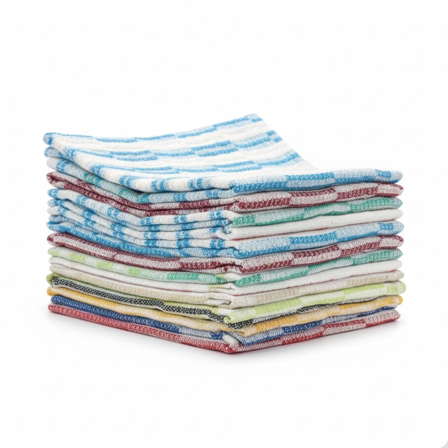 Värde 10 Pcs Dishcloths | 12x16 Inches | Bulk Cotton Kitchen Cleaning Dish Cloths | Scrubbing Wash Cloth Sets | Multipurpose Cloth | 100% Cotton. (Multicolor, Set of 10)