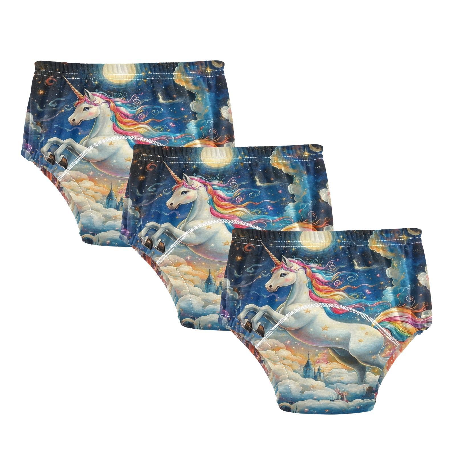 Coikll Flying Horse at Night Sky Toddler Training Underwear Waterproof Baby Pee Pants -2T
