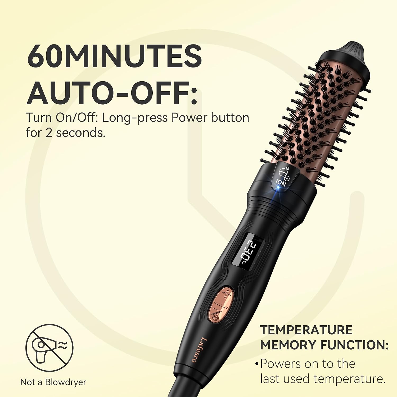 Thermal Brush, MINI & Tiny 27mm Heated Round Brush for Smooth Style, Tourmaline Ceramic Ionic Hot Brush for Short to Medium Hair, Adjustable Temperature, Dual Voltage, Black, Compact-Size