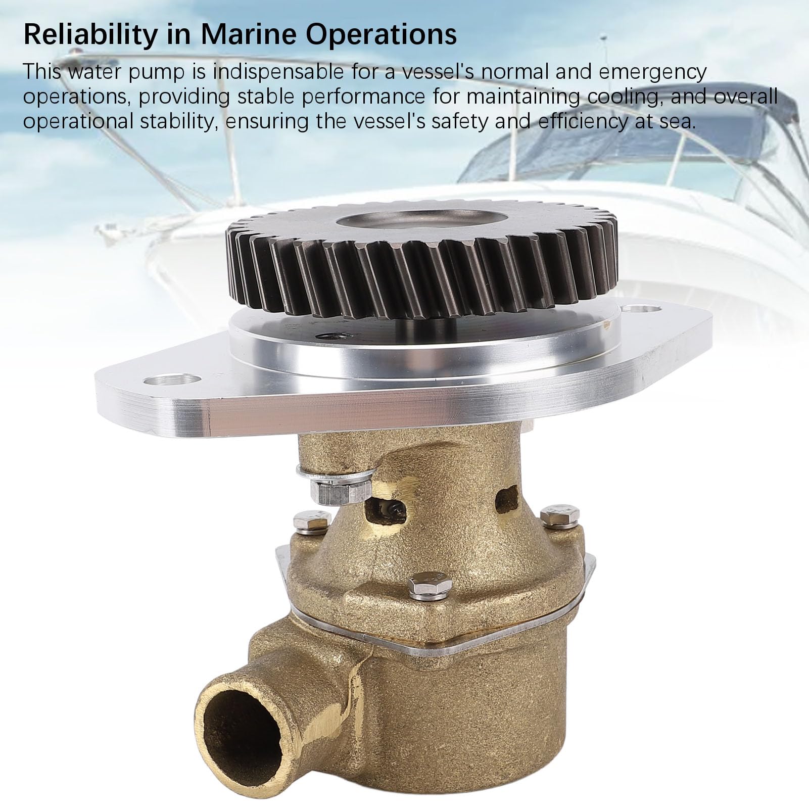 Bediffer Pompa per Acqua di Mare Grezza, Prestazioni Migliorate per Motori Marini 4B 6B 1 1/4 in Inet Outlet Lega