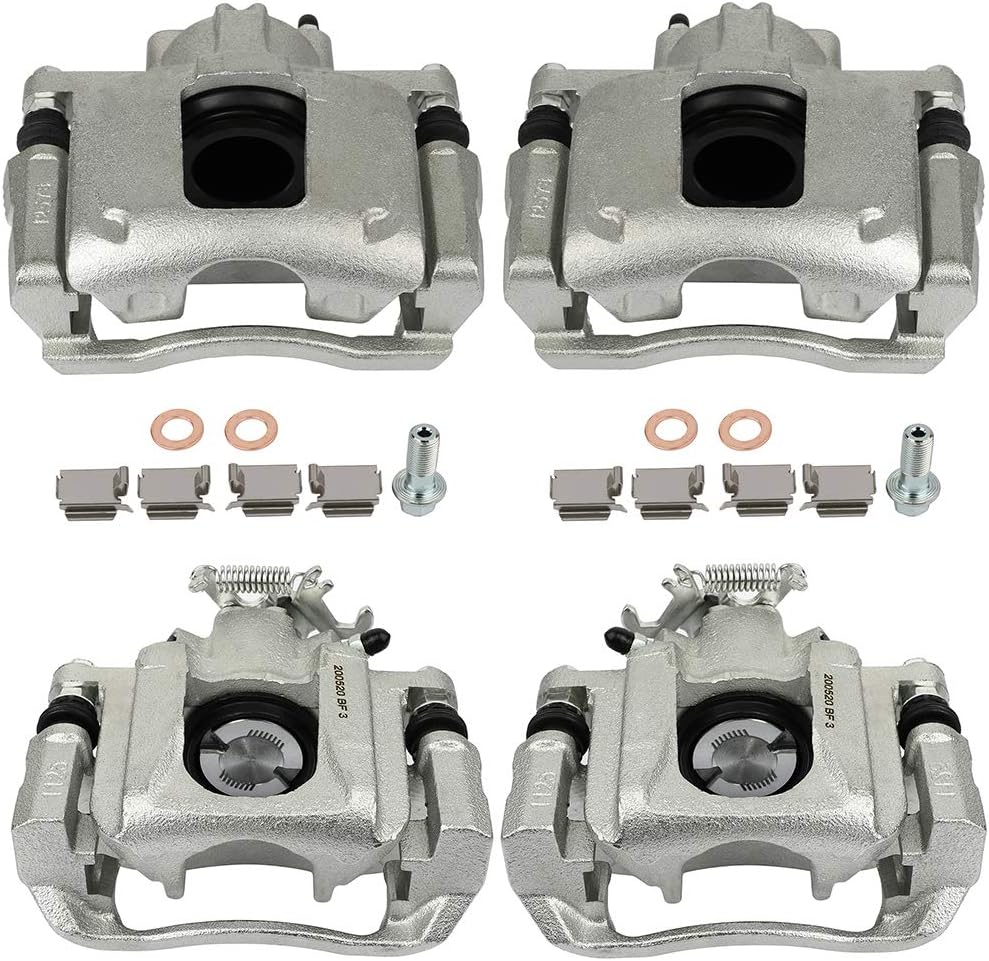 Disc Brake Caliper Assembly ANPART 18B5081 18B5080 18B5045 18B5044 w/Bracket Front & Rear Sets of 4 Compatible For Chrysler 2008-2012,For Dodge 2008-2016,For Ram 2012,For Volkswagen 2009-2012