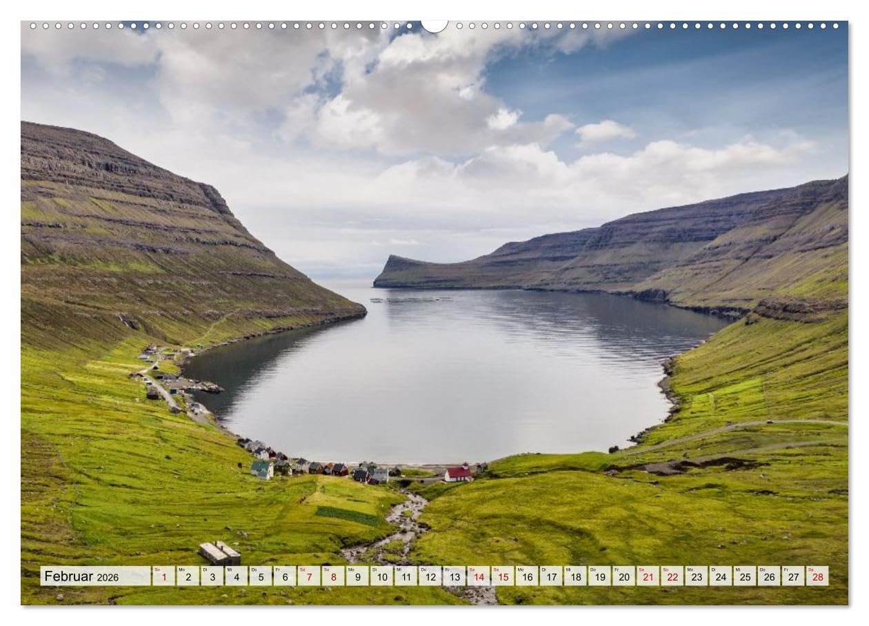 Färöer - Faszinierende Inseln im Norden Europas (Wandkalender 2026 DIN A2 quer), CALVENDO Monatskalender: Zwischen Himmel und Atlantik liegen die Färöerinseln, geprägt von wilder Schönheit.