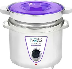 Mega Bell, Panela aquecedora de cera para depilação, Termocera, Cera-Matic Standard, Com refil, Bivolt, 900g, Tampa lilás com a base branca