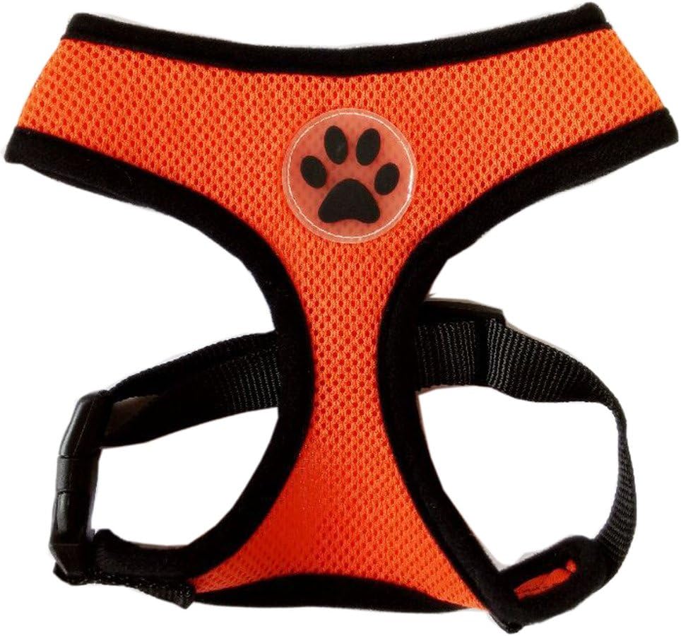 BINGPET BB5001 Soft Mesh Dog Harness Pet Walking Vest Puppy Padded Harnesses Adjustable, Orange Extra Small