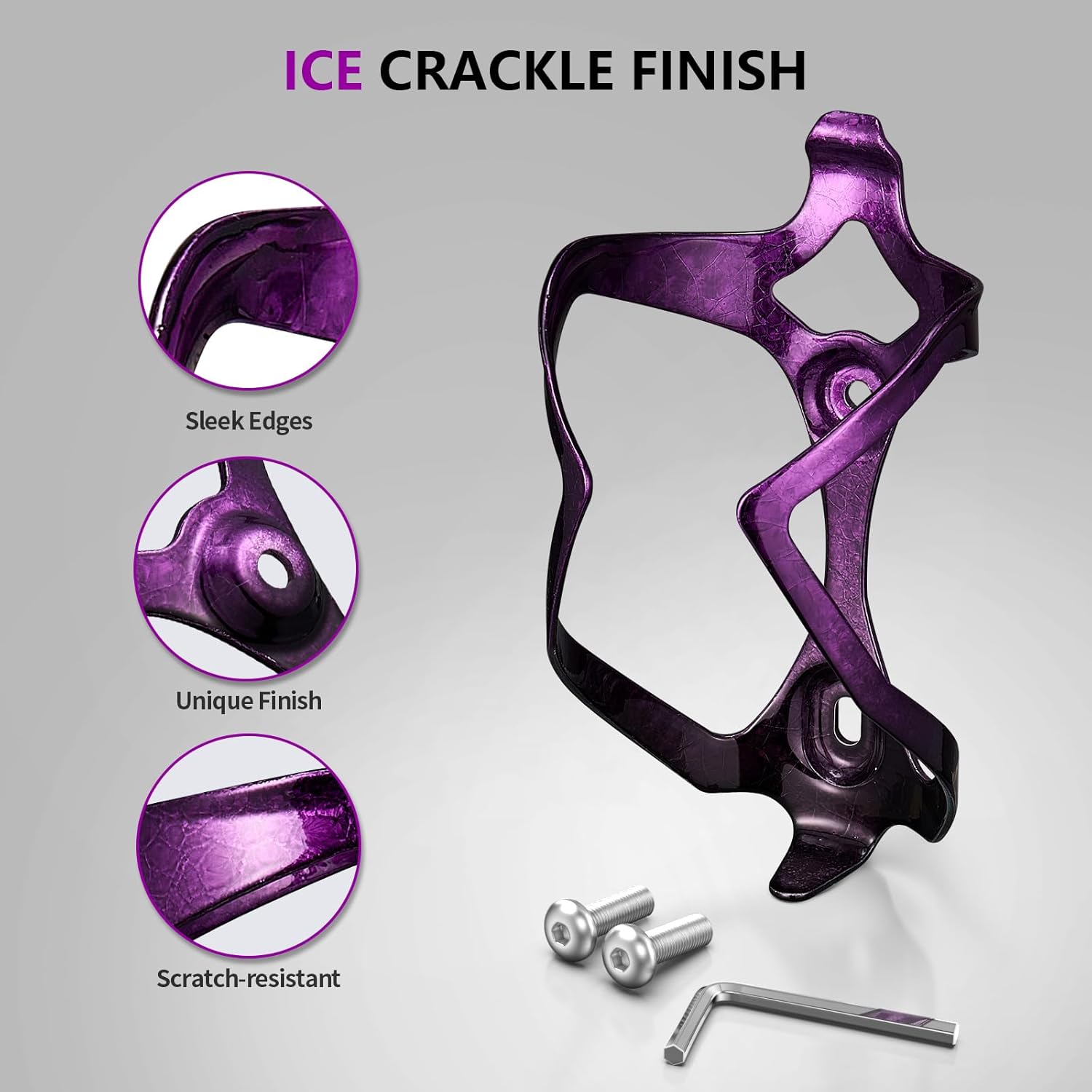 Bike Water Bottle Holder Bicycle Cage for Mountain Road MTB Gravel Adult Bikes Cycling Universal Carrier Rack 2 Pack Aluminum Alloy Ultralight Kettle Drink Accessories Purple