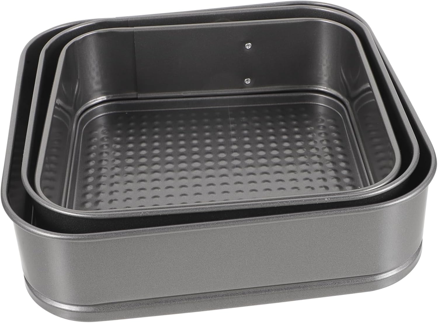 3PC Square Non-Stick Cake Molds Set Live Buckle Honeycomb Baking Tray Carbon Steel Baking Pans for Home Party and Wedding