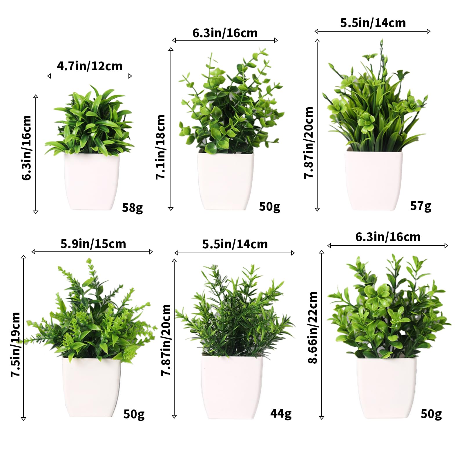 Amazon.de: NCCHDZSW Knstliche Pflanzen 6 Pcs Mini Knstliche Pflanzen  Kunstpflanze Klein mit Topf Kunststoff Geflschte Pflanzen, Knstliche ...