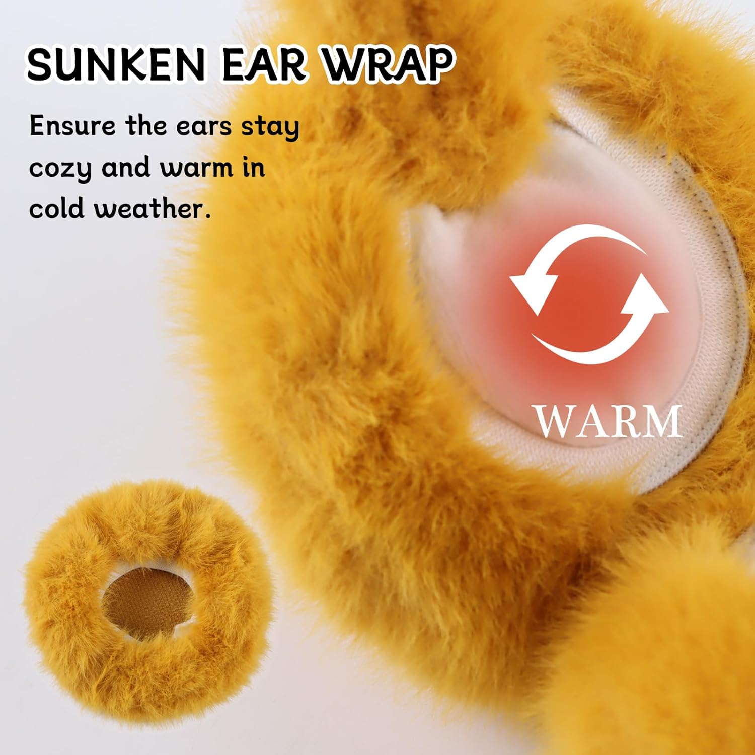 Zsedrut Winter Women Earmuff Foldable Ear Warmer Fluffy Ear Cover Warm Outdoor - Image 4