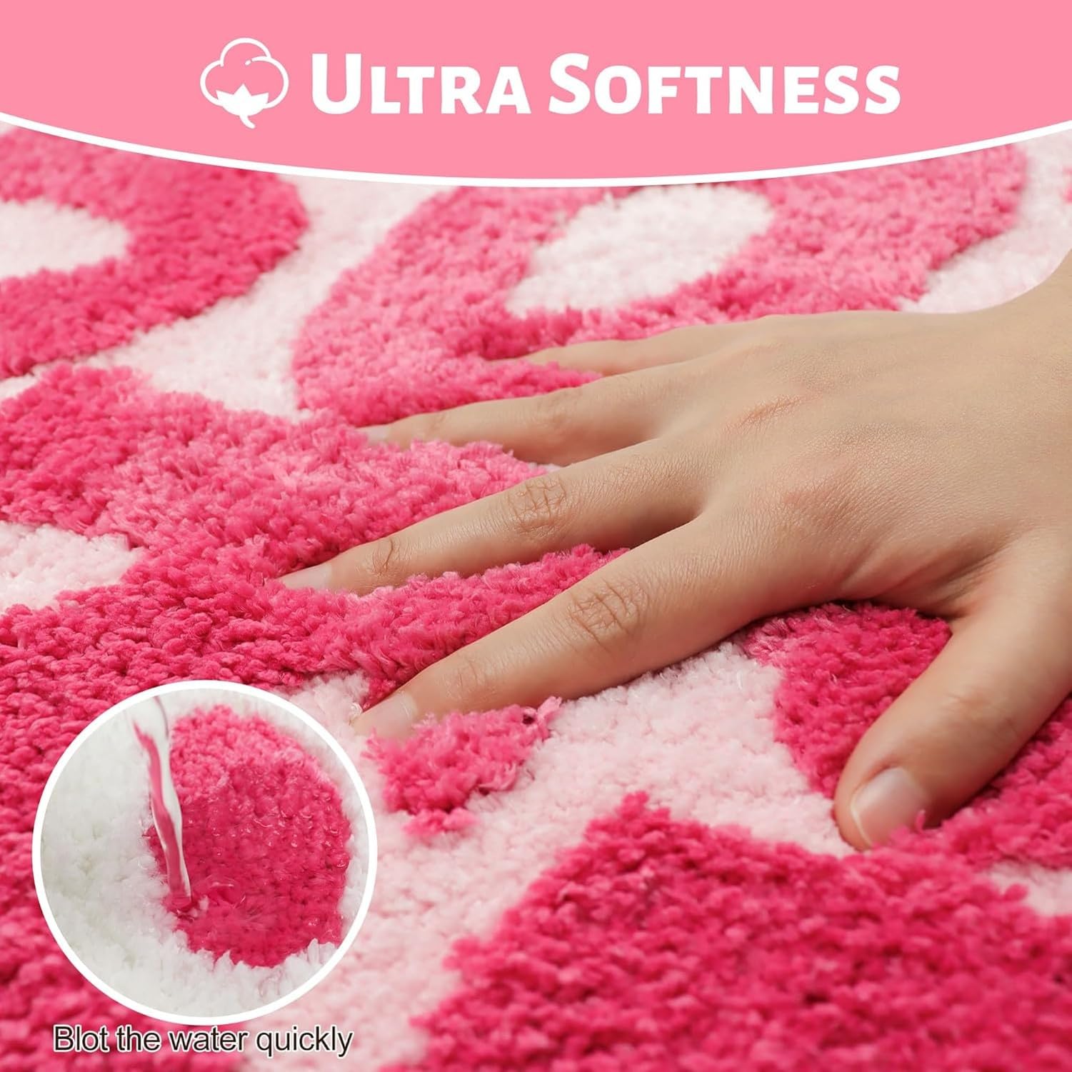 Alfombra Larga para baño, divertida decoración para bañera y ducha, diseño Original de 50 x 150 cm, felpudo antideslizante para dormitorio, Rosa Chiaro, 1'8 "x 5 '(Prisma Rettangolare)