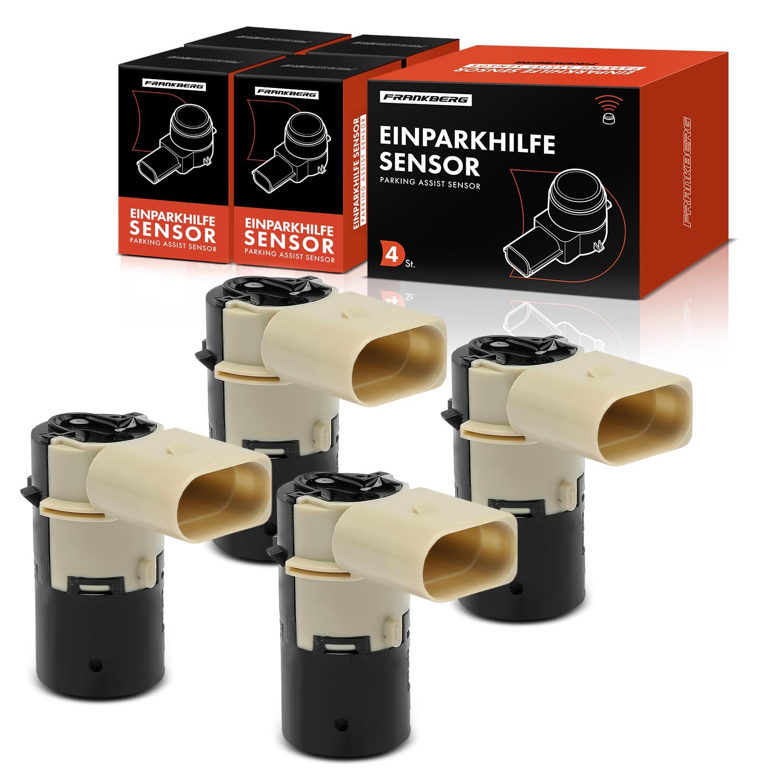 Frankberg 4 capteurs de stationnement avantarrière 7M3919275A | Compatible avec: P.a.s.s.a.t Variant 3B5, A.l.h.a.m.b.r.a 7V8 7V9, P.a.s.s.a.t Variant 3B6, S.h.a.r.a.n 7M6 7M8 7M9