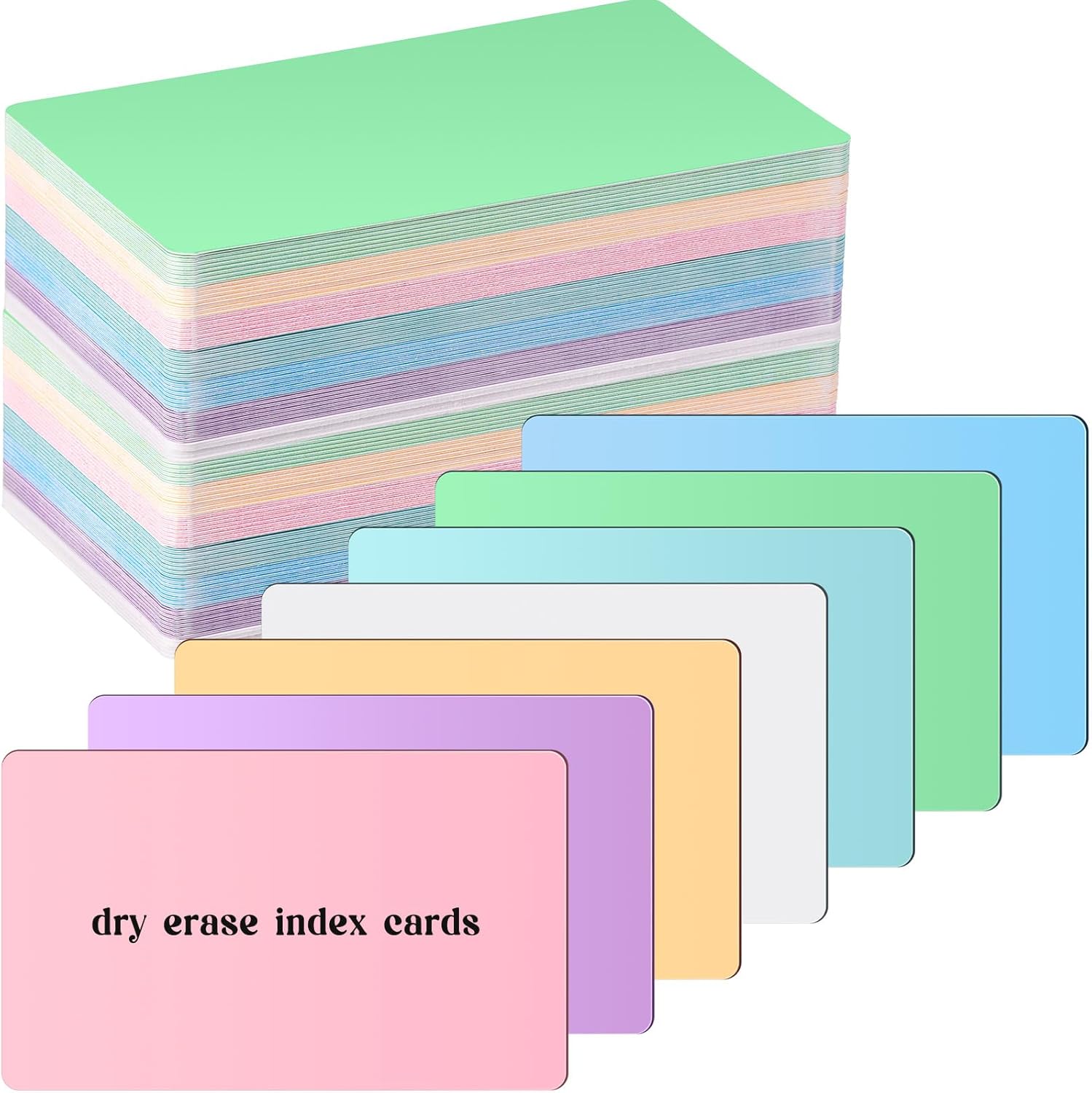 Harloon 100 Pcs Dry Erase Index Cards Laminated Cards Reusable Dry Erase Note Cards