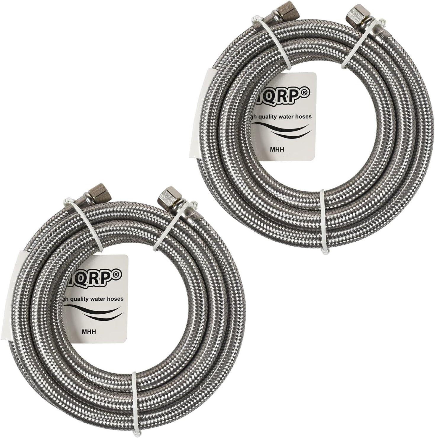 HQRP 2Pack Universal Premium Braided Stainless Steel