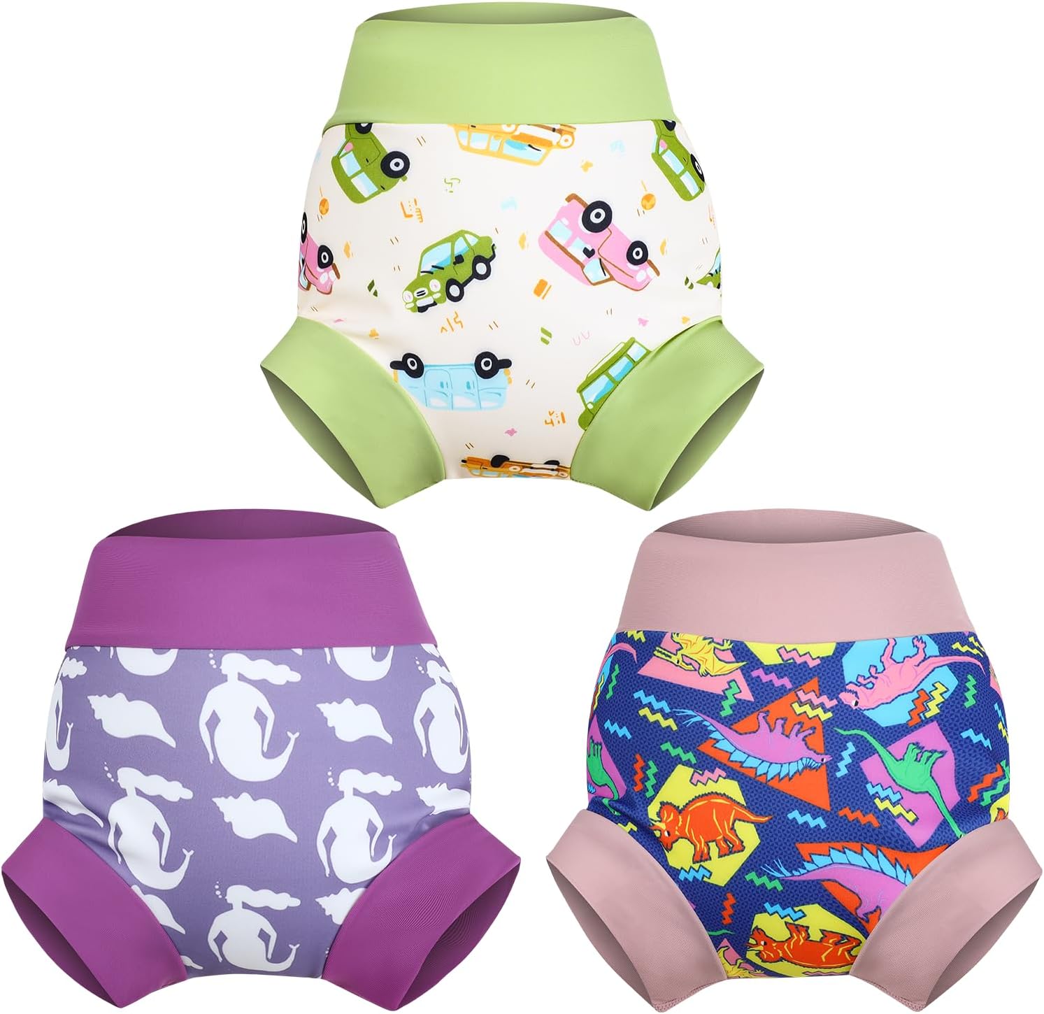 MOEMOE Baby Reusable Swim Diaper 3Pcs Waterproof Swim Pants Baby Swim Diaper for