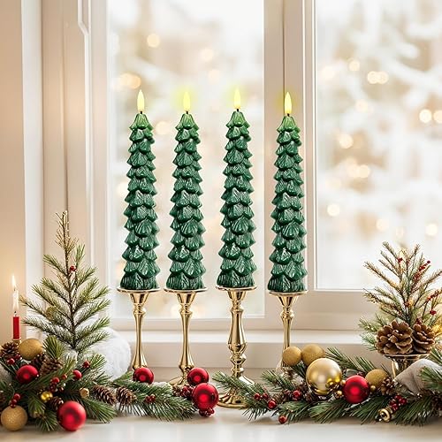 Miniatura 2 de Velas LED sin llama para árbol de Navidad, 4 unidades, con control remoto y temporizador, luz 3D, llama parpadeante para decoración del hogar de