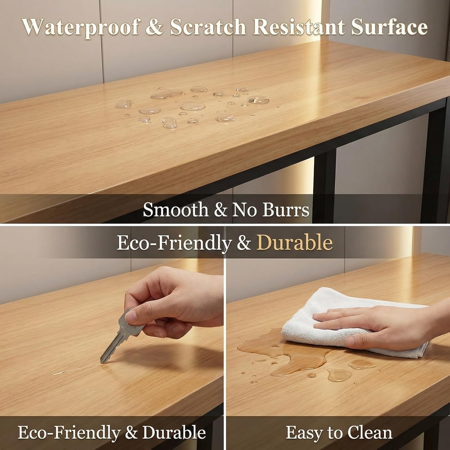 Kitchen Breakfast Bar,Bar Table,Breakfast Bar Table with Footrest,Metal Frame Pub Coffee Desk,Easy Assembly,Double-Layer Storage,for Small Spaces Breakfast Nook,Home Kitchen Dining,Pub