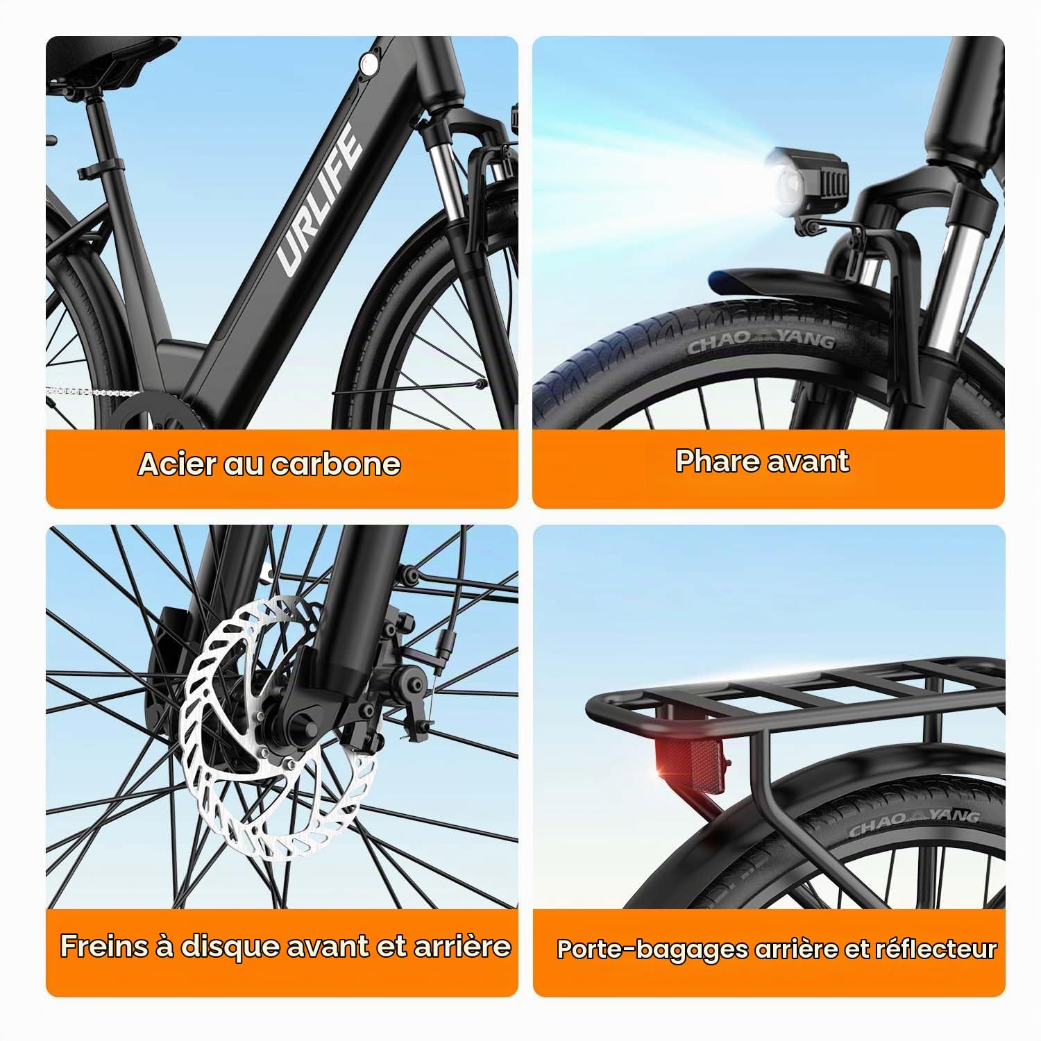 URLIFE Vélo Électrique, 26" Électrique avec Batterie au Lithium Amovible 48V 10.4Ah, Vélo de Montagne Electrique avec 7 Vitesses, Moteur 250W, Autonomie 80-100km pour Adulte (Noir)