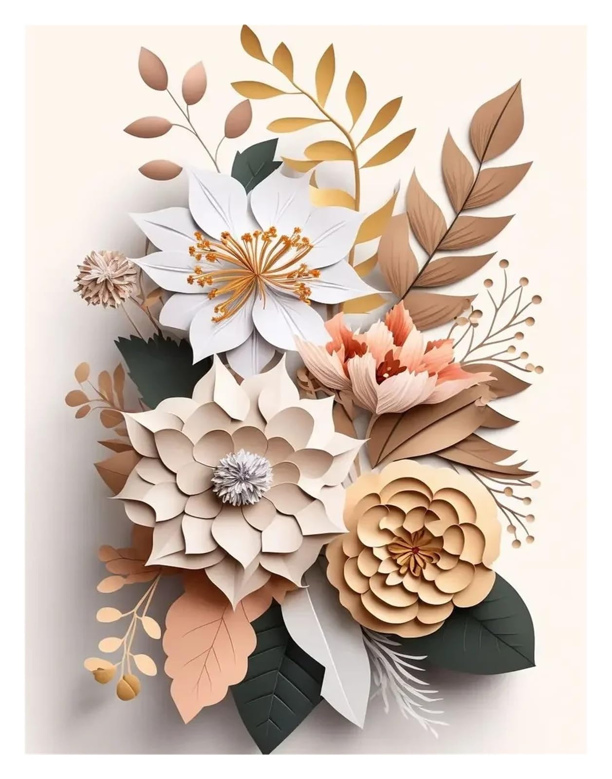 Xenite G Wall Art Canvas Prints Canvas Paintin Wall Art Flower Collage Poster Prints For Allery Aesthetic Pictures Nordic Plant Livin Room Home Decor(,50X70cm)