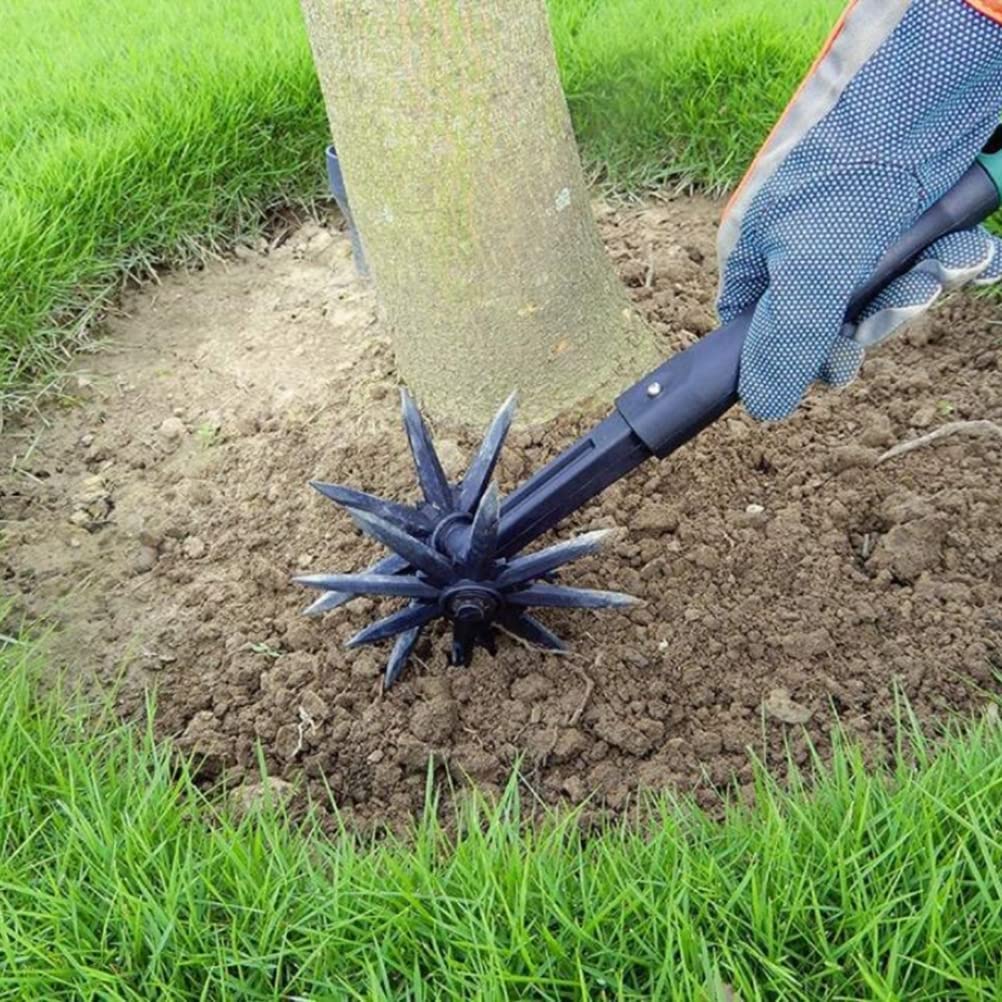 Strumento per coltivatore rotativo, strumento di tornitura manuale del suolo, coltivatore portatile da giardino coltivatore senza fili, timone rotante da giardino