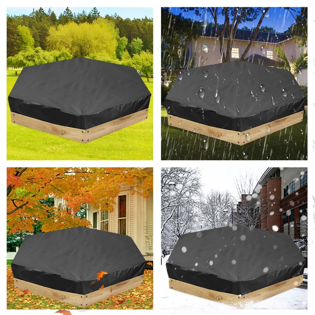 Caja de arena portátil para juguete de arena de bebé, resistente a la lluvia, hexagonal, para exteriores, para mal tiempo, arena de seguridad
