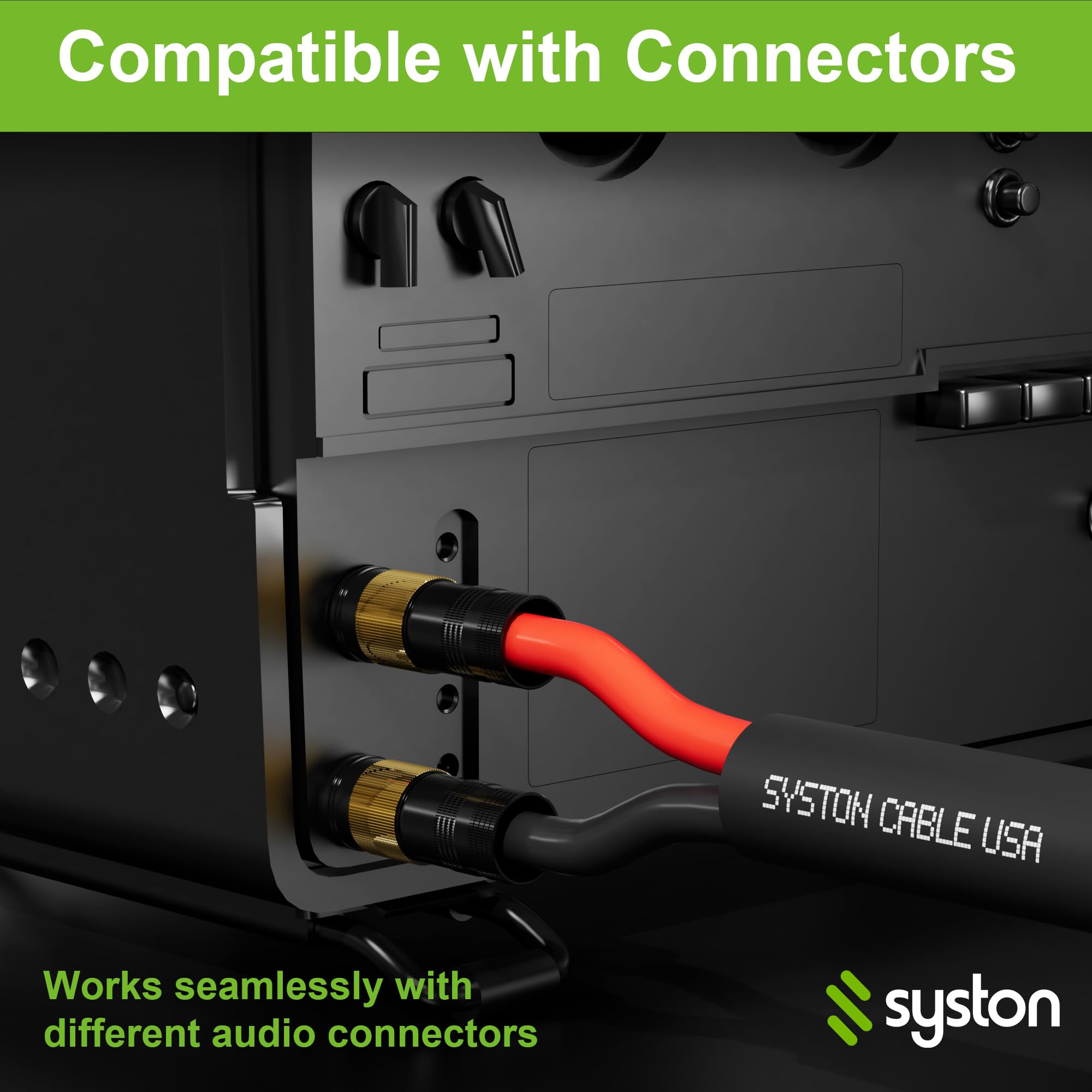 SYSTON - Cable de audio para altavoz 16/2, para interiores y exteriores, entierro directo en pared/en tierra, calibre 16, 2 conductores, OFC, de cobre desnudo trenzado, resistente al agua, cumple con
