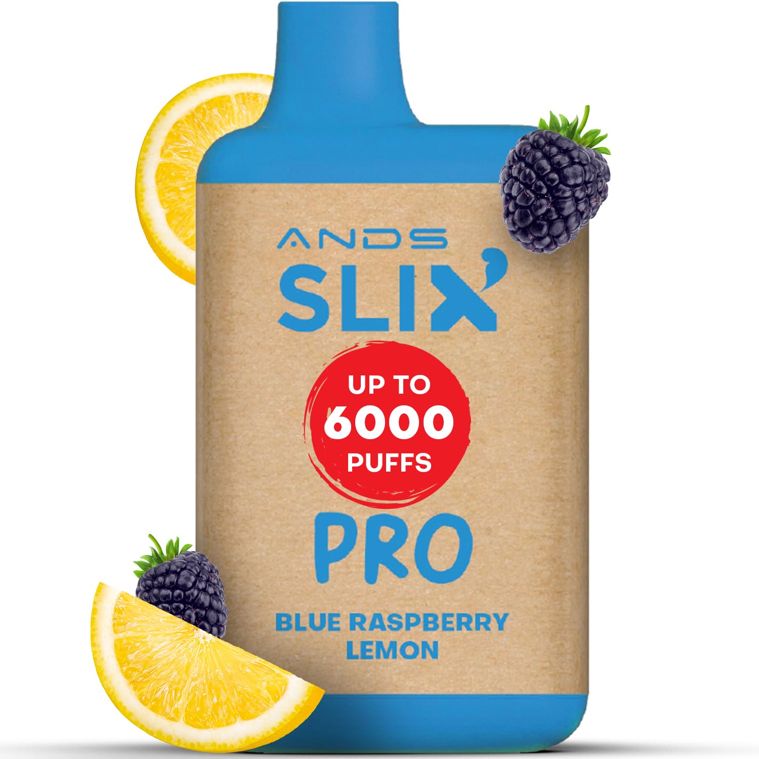 ANDS SLIX BAR - No Nicotine Vape - Zero Nicotine Disposable - Long Lasting Nicotine Free Vape 0% - Blue Raspberry Lemon (1 Pack)