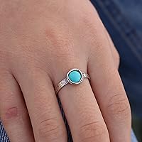 Vista 63 de Anillo de plata de ley con piedras preciosas para mujer, anillo apilable de piedra martillada, anillo de piedra natal