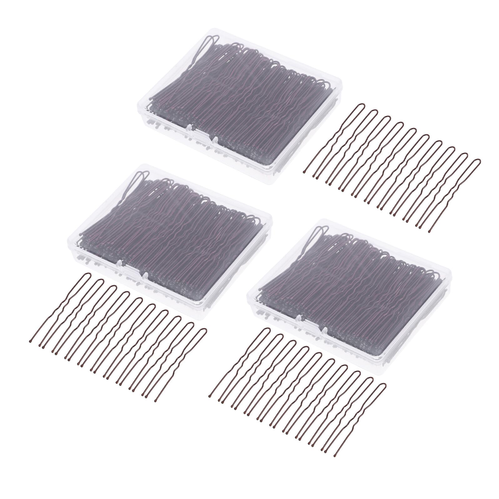 Mikinona 600 pezzi Forcine Capelli U-shaped in Metallo con Scatola Porta Forcine Fermagli Leggeri e Resistenti per Acconciature Eleganti e Chignon da Donna Accessori Capelli per Matrimoni